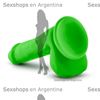 Dildo 6' verde con base de sopapa y testiculos